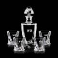 28 Oz. Oasis Crystalline Decanter w/ 4 On The Rocks Glasses